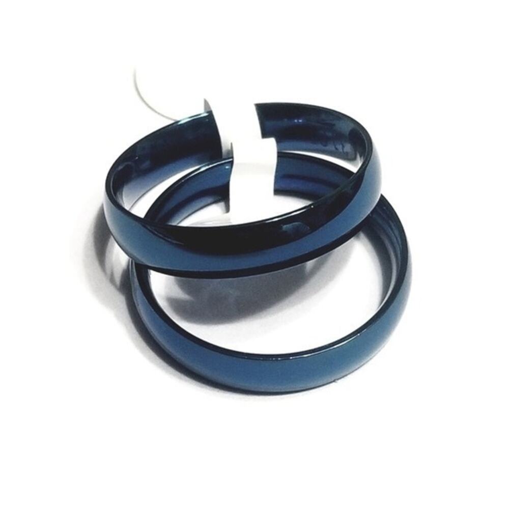 New blue toned stainless steel mens ring size 12